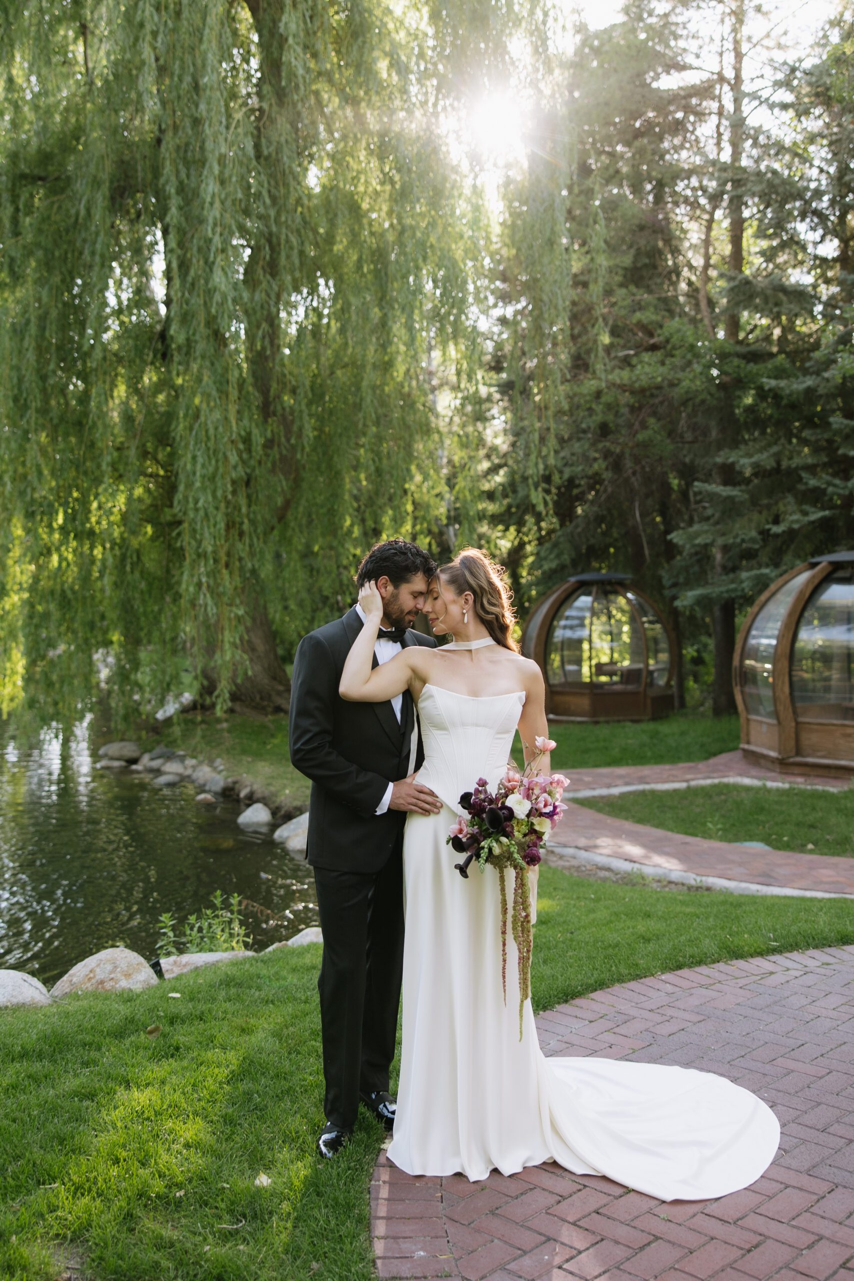 M and C together during their June bridal session at La Caille in Sandy, Utah.